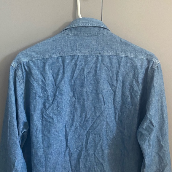 Polo Ralph Lauren Mens Classic Fit Vintage Indigo Long Sleeve Chambray Workshirt - Picture 6 of 13